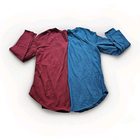 Old Navy Womens Top XL Lot of 2 Mult Stripes LS Round Neck Cottage Everywear - Picture 16 of 16